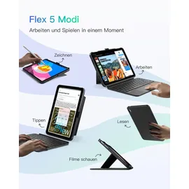Inateck Keyboard iPad 11" QWERTZ für Chuwi HiPad 11 Schwarz/Grau