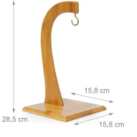 Relaxdays Bananenhalter Sheldon, Hxbxt:28,5x16x16cm, dekorativer Bambusständer für Obst, natur