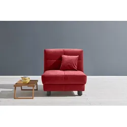 Schlafsofa ELL + ELL "Tilda", rot, B:85cm H:90cm T:100cm, 100% Polyester, Sofas, Breite 85 cm, inkl. 1 Zierkissen