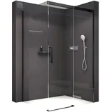 Bernstein DX906 flex Schiebetür Soft-Close 8mm Nano Echtglas Schwarz matt- 120x90cm