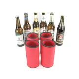 (4er Set 0,5L Flaschenkühler Rot) Getränkekühler - Bierkühler - Flaschenkühler für alle genormten 0,5L Bierflaschen aus bestem 5-6mm dicken Neopren für beste Kühlung (4er Set 0,5L Flaschenkühler Rot)