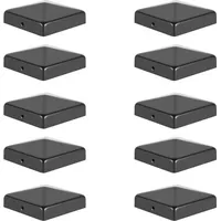 Swanew - Pfostenkappe Pfostenkappe für Holzpfosten Zaunpfahl Abdeckung Pyramide Abdeckkappe 10 Stück 91x91mm Schwarz