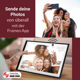 Xoro CPF 10C1 Digitaler Bilderrahmen 10.1 Zoll IPS Touchscreen, WLAN, 16 GB, App-Steuerung, 1280x800, schwarzer Rahmen