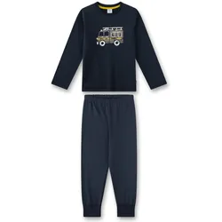 Sanetta Jungen Schlafanzug - Nachtwäsche, Pyjama, lang, Bio-Baumwolle, Motiv Blau 128
