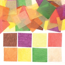 Kleine Quadrate aus Seidenpapier in Herbstfarbe (pro Set 4000) Bastelbedarf Pappe & Papier