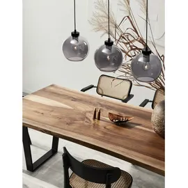 Nova Luce Palmer 3-flg. 70 cm schwarz, Rauchiggrau