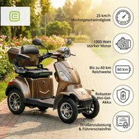 ECONELO Seniorenmobil P4000 Elektromobil 25 km/h braun