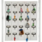 BISCOTTINI INTERNATIONAL ART TRADING Biscottini Wandschlüsselhalter aus Holz 60x49,5 cm - Schlüsselhalter 25 Haken - Wandschlüsselkasten - Eingangsschlüsselhalter
