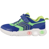 GEOX J WROOM Boy Sneaker, ROYAL/Lime, 34 EU