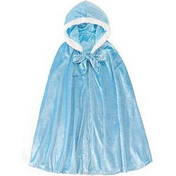 Lubgitsr Prinzessin-Kostüm Kinder Umhang Prinzessin, Elsa Prinzessin Umhang, Mantel für Halloween blau