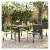 vidaXL Garten Essgruppe 5-tlg. Schwarz
