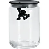 Alessi Küchendose Gianni 900 ml Glas Schwarz