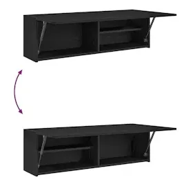 vidaXL Bad-Wandschrank Schwarz 100x25x30 cm Holzwerkstoff