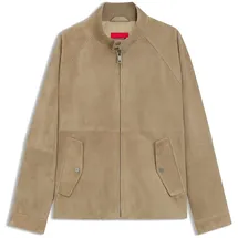 Hugo Regular Fit Lederjacke aus echtem Ziegenleder Modell Loridge Beige, XL