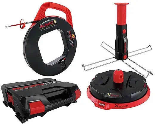 Kabelabroller Runpotec-Set XB 300 mit Multifunktionsdorn und Runpo 5 im Systemkoffer - 440 x 405 x 136 mm
