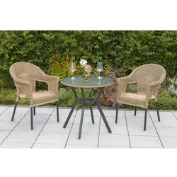Gartenmöbel Set 3-tlg. Ravenna Metall/Kunststoffgeflecht