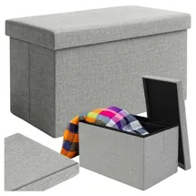 ruhhy Sitzwürfel Faltbare Sitztruhe 60 x 30 x 30 cm Grau