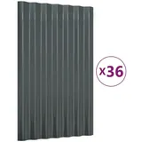 vidaXL Dachpaneele 36 Stk. Verzinkter Stahl Anthrazit 60x36cm