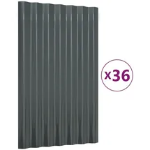 vidaXL Dachpaneele 36 Stk. Verzinkter Stahl Anthrazit 60x36cm