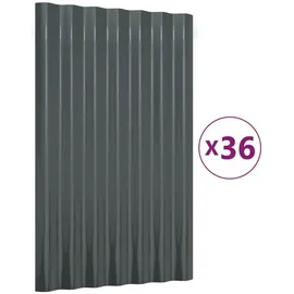 vidaXL Dachpaneele 36 Stk. Verzinkter Stahl Anthrazit 60x36cm