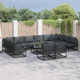 vidaXL Garten-Sofa-Set 12-tlg. schwarz