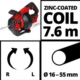 Einhell Einhelll Akku-Rohrreiniger TE-DA 18/760 Li Solo für Rohre 16-55 mm + Starterk...