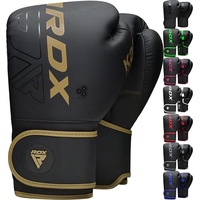 RDX Sports RDX F6 KARA Boxhandschuhe, Matt Schwarz-Gold, 16 oz