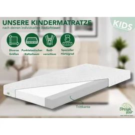 Dreamstar Babymatratze für Babybett – Kindermatratze 60x120 cm | mit Trittkante | 9 cm hoch | extra hautfreundlicher Bezug | DREAMSTAR Ergo Kids