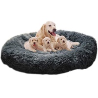 DUCHEN Weiches Hundebett kuscheliges Haustierbett Korb Donut Hundehöhle Kuschelkissen Warme Bequeme Hundesofa für Mittelgroße und Große Hunde L-80cm