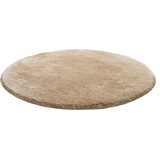 Homie Living Badematte Porto Azzurro, Höhe 30 mm, rutschhemmend beschichtet, fußbodenheizungsgeeignet, schnell trocknend, Polyester, rund, Badteppich, uni, rechteckig & rund, waschbar, Badezimmerteppich gelb rund | Ø 90 cm x 30 mm