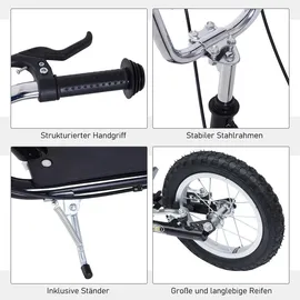 Homcom Kinderroller 16/12 Zoll Schwarz
