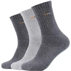 3er Pack camano Baumwoll Sportsocken mit Komfort-Bund 0010 - grey 47-49