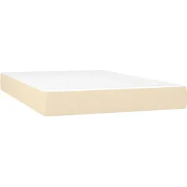 vidaXL Boxspringbett mit Matratze & LED Creme 120x200 cm Stoff
