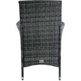 Estexo Polyrattan Sitzgruppe Gartenmöbel Set Rattan Gartenset Essgruppe Anthrazit Grau