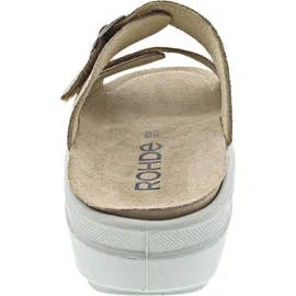 ROHDE Damen Pantolette Leder Zierschnalle Druck Wechselfußbett Rivella 5727, Größe:40 EU, Farbe:Beige - 40