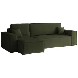 kaiser möbel Ecksofa mit schlaffunktion und bettkasten, Ecksofa L-Form, Eckcouch L-Form BEST stoff NEVE Links Olive - Olive