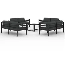 vidaXL Garten-Lounge-Set 9-tlg. Aluminium anthrazit