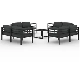 vidaXL Garten-Lounge-Set 9-tlg. Aluminium anthrazit