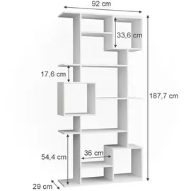 Vicco Bücherregal Cube 92 x 29 x 188 cm Weiß