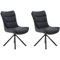 Jockenhöfer Drehstuhl Maurice Leder schwarz 2er Set
