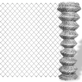 vidaXL Maschendrahtzaun 25 x 0,8 m Silber
