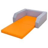 Betzold Stapelliege BebeNino Klappbettliege - Kinder-Liege Schlafraum Ruheraum grau|orange