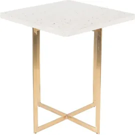 Zuiver B.V. Zuiver Beistelltisch Luigi quadratisch weiß gold Terrazzo 40 x 45 cm modern...