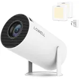LQWELL HY300 PRO Mini Beamer + Nachtlicht Kombination, 4K 1080P Unterstützung, Android 11, kabellose Projektion, unterstützt Airplay Miracast, mit WiFi Bluetooth, tragbarer Projektor