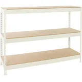 Proregal Schwerlastregal Wood Beast Three HxBxT 200x240x75cm | Fachlast 400kg | Weiß