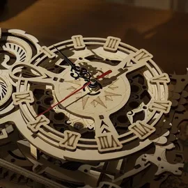 PICARESQUE Rokr 3D-Holzpuzzle Mechanische Uhr Bausatz,3D Holzpuzzle für Erwachsene,Schreibtischdekoration Geschenk für Männer Frauen(LK503)