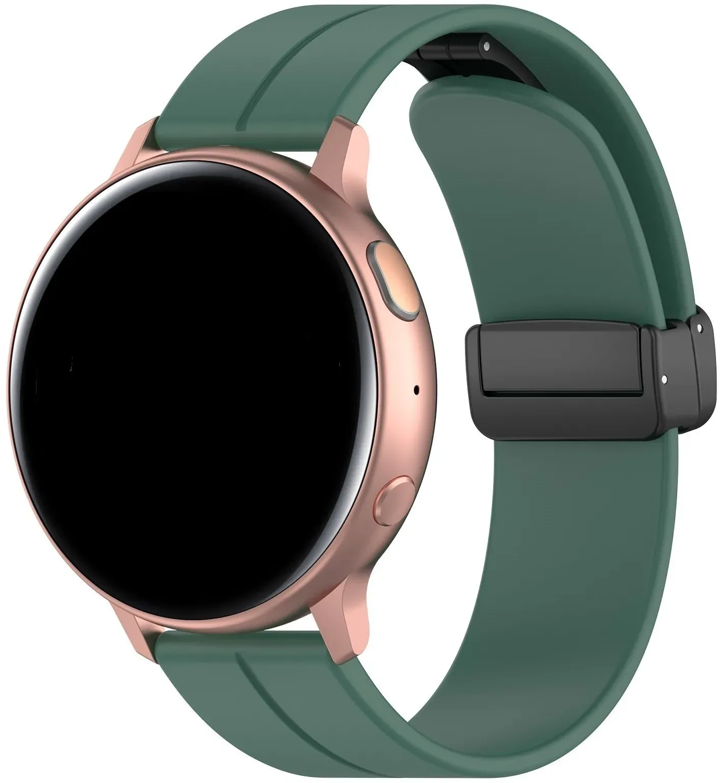 Strap-it Honor Magic Watch 2 Armband Silikon für Honor Magic Watch 2 - Dunkelgrün - Dornschließe