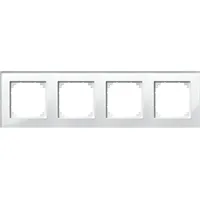 Merten M-PLAN Echtglasrahmen 4fach, brillantweiß