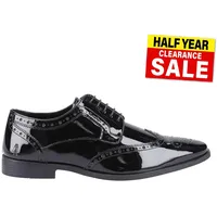 Hush Puppies Elliot Herren Brogue Lackleder Speicher Form Formelle Schuhe Black