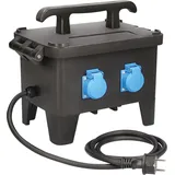 as - Schwabe as-Schwabe Steckdosenleiste G-M23, mit 2m Kabel, 4-fach, FI-Schutzschalter, in schwarz,